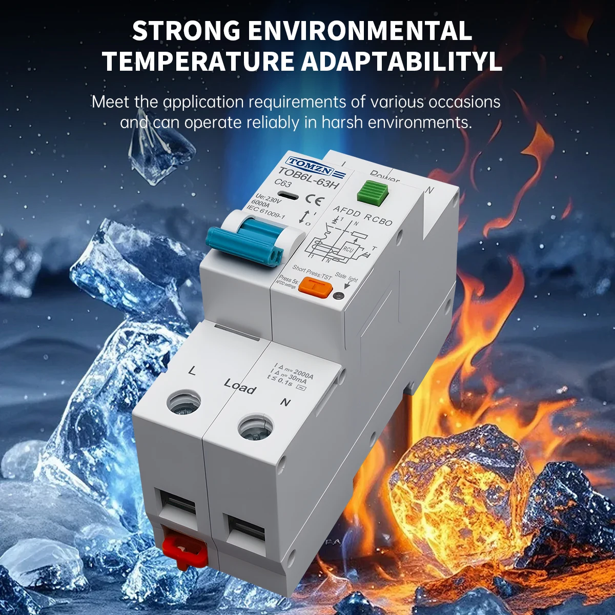TOMZN AFDD RCBO 2P AC230V 63A  - Din Rail Circuit Breaker incelemesi ve fiyatı
