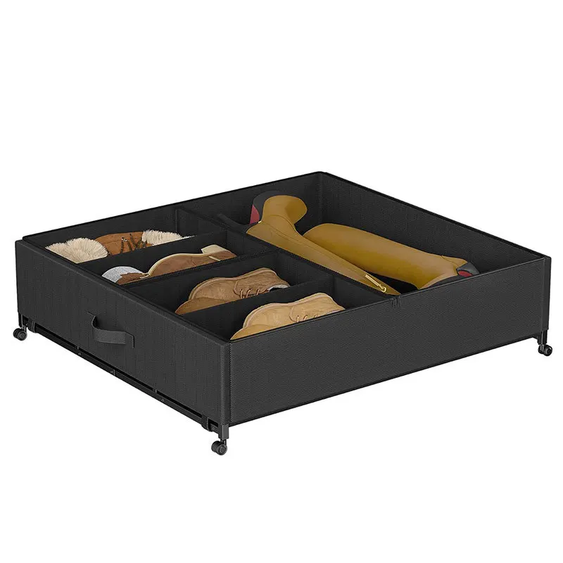 Bed bottom folding baffle shoe rack shoes clothes quilt cover dust storage box