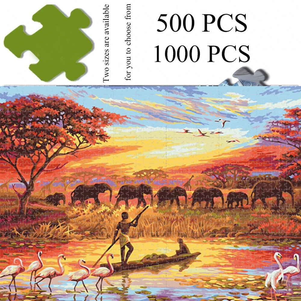 500/1000 Pcs for Adults Jigsaw Puzzle City Scenery Challenging Large-Scale Brain Teaser with Complex Patterns, Portable Box