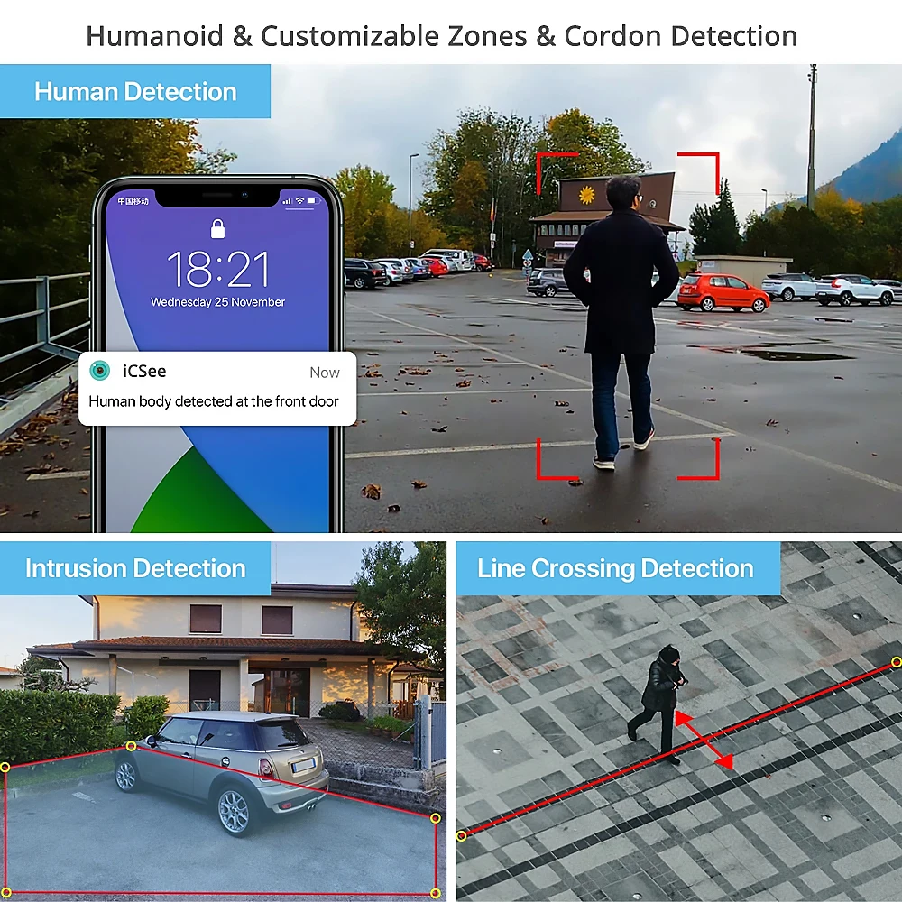 Cámara PTZ PoE IP de 5MP para exteriores, videocámara nocturna a Color con Wifi, Audio bidireccional, domo de velocidad, detección humana por Ia, cámaras de vigilancia CCTV