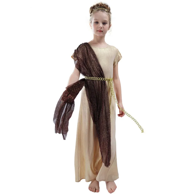 

Girls Halloween Goddess Athena Costumes Kids Children Greece Princess Queen Cosplay Carnival Purim Role Play Show Party Dress
