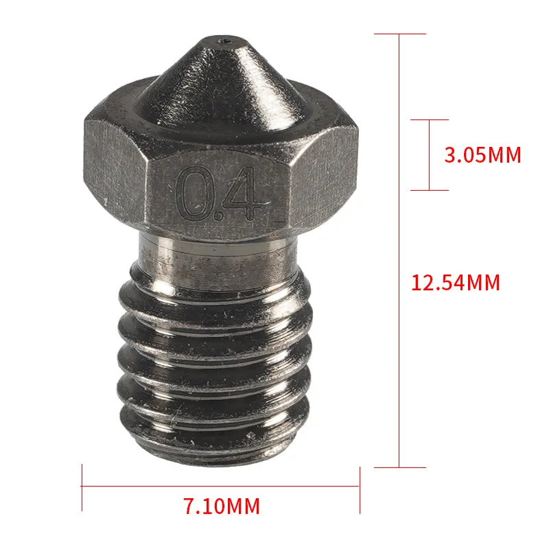 3D Printer Nozzle E3D 0.2mm-1.0mm For 1.75MM Supplies CR10 CR10S Ender-3 Hardened Steel Extruder Head 3D Printer Nozzle Parts