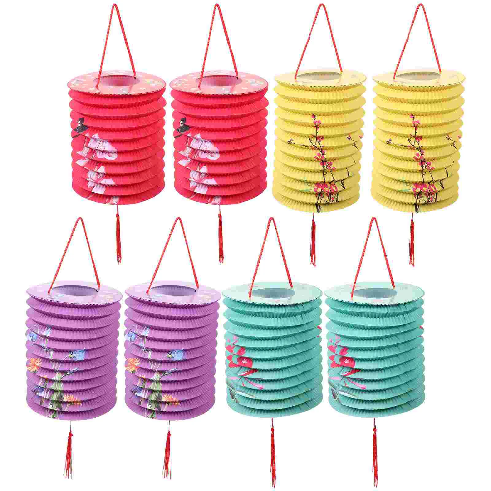 

8 Pcs Japanese Party Decorations Decorative Folding Lanterns Baby Festival