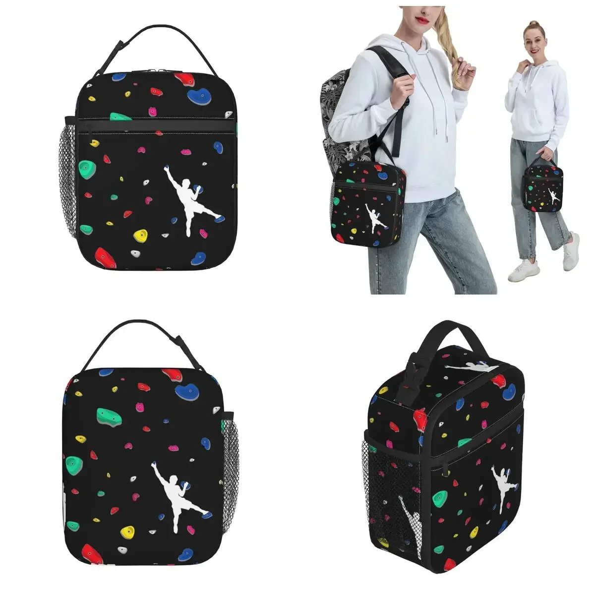 Climbing Boulder Wall Rock Climber Bouldering Insulated Lunch Bag Rock Climbers Lunch Container Cooler Thermal Lunch Box School