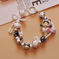 Bubble Sitting Posture Cartoon Beaded Phone Charm Original High-end Luxury Phone Case Chain Handmade DIY Decorative Cute Chain