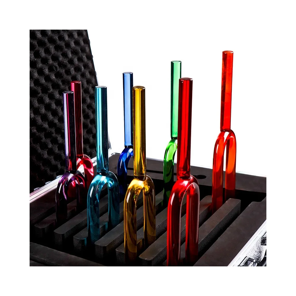 

color Crystal Tuning Fork clear colored Tuning Forks