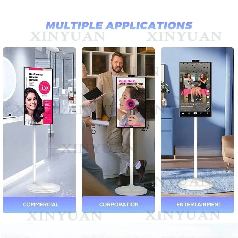 Touch Screen Android LCD Monitor, Portable Wireless Smart TV Available in 21.5/24/27/32 Inches with 10 Hours Built-in Battery