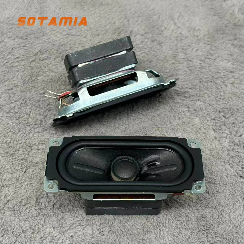 SOTAMIA 2pcs 35*86mm Runway Type Mid Bass Speaker 6 Ohm 15W Rubber Edge Dual Magnetic Loudspeaker DIY Front Runway Speaker