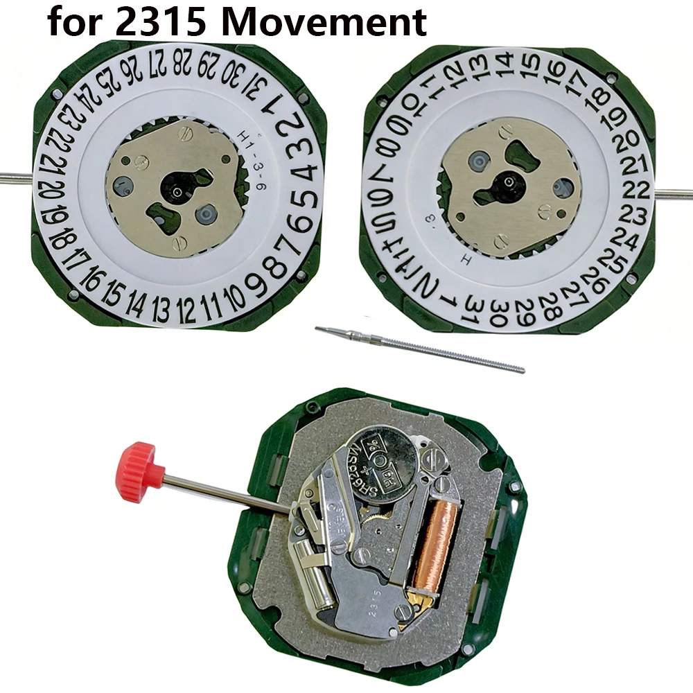 

2315 Movement for Miyota 2315 Quartz Movement Single Calendar 3 O'Clock and 6 O'Clock Position Repair Tools Watch Accessories