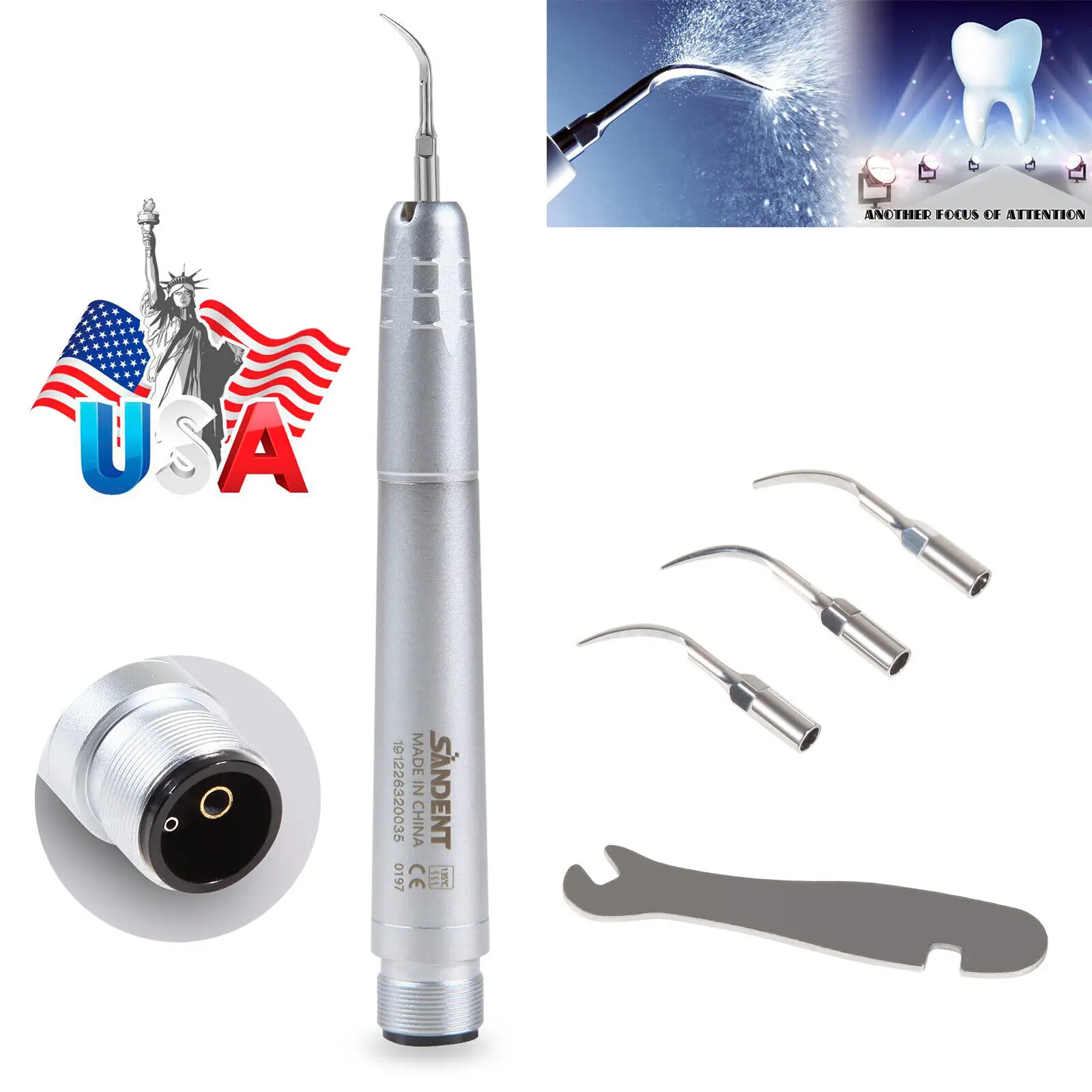 Dental Ultrasonic Air Perio Scaler, Higienista Handpiece, 2, 4 Buraco, 5Pcs, EMS, DTE Dicas