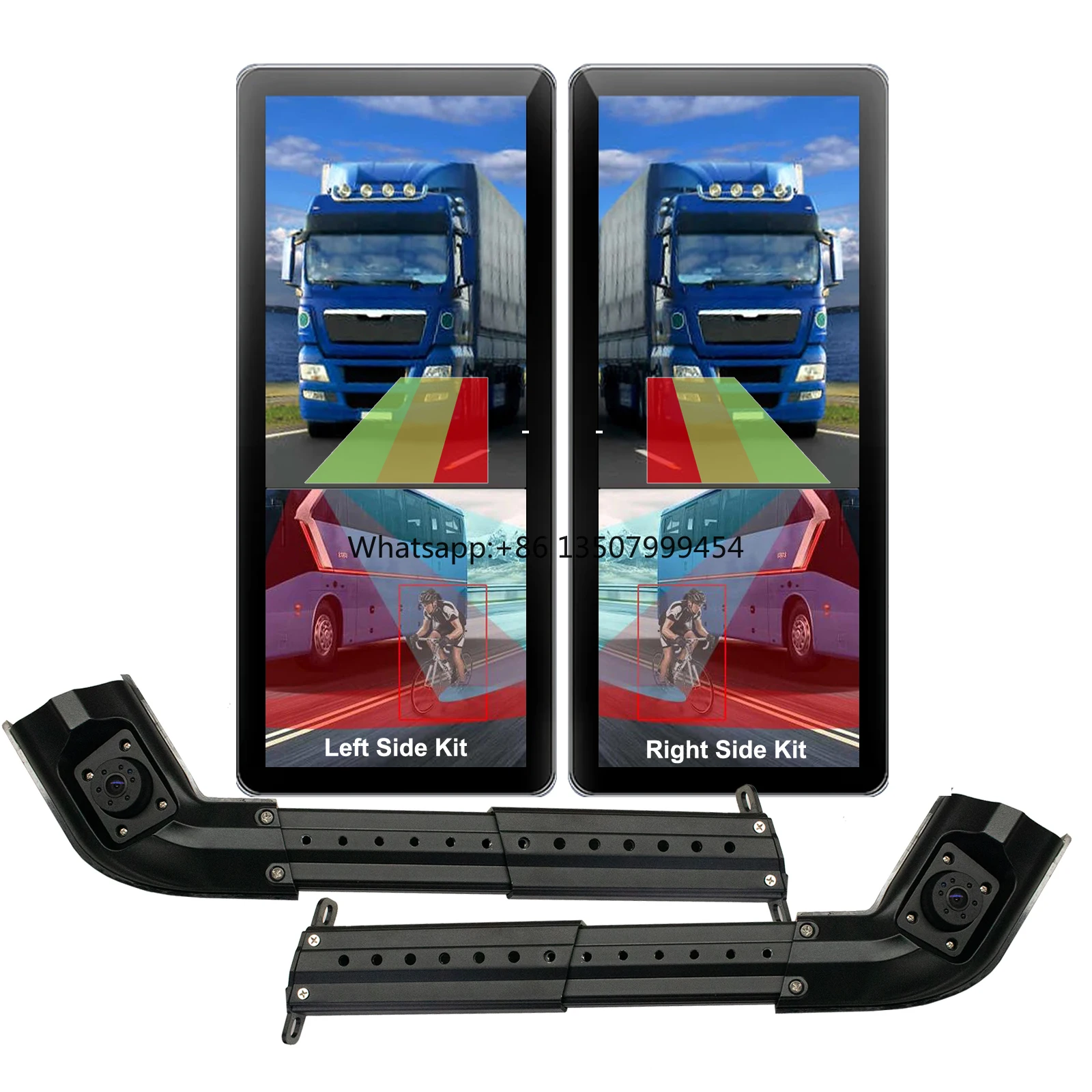

10.36 Inch IPS Touch Screen Vehicle Truck Bus Electronic Rear View Mirror DVR BSD Ai Stretchable Arm Side Rear View Cameras Kit