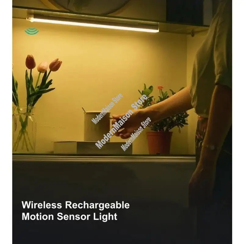 

A25I-Motion Sensor Wireless LED Night Light For Kitchen Staircase Cabinet Wardrobe Backlight Type-C Rechargeable Lamp