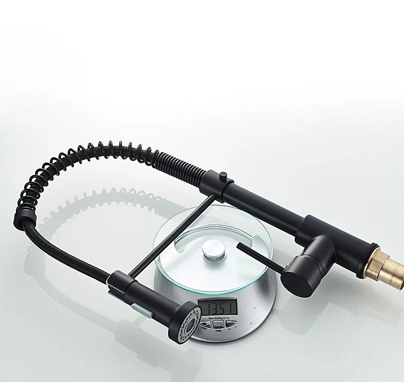 Matte Black Spring Kitchen Faucet Quality Brass Hot Cold Kitchen Sink Mixer Tap Contemporary Pull Down Kitchen Mixer Faucets