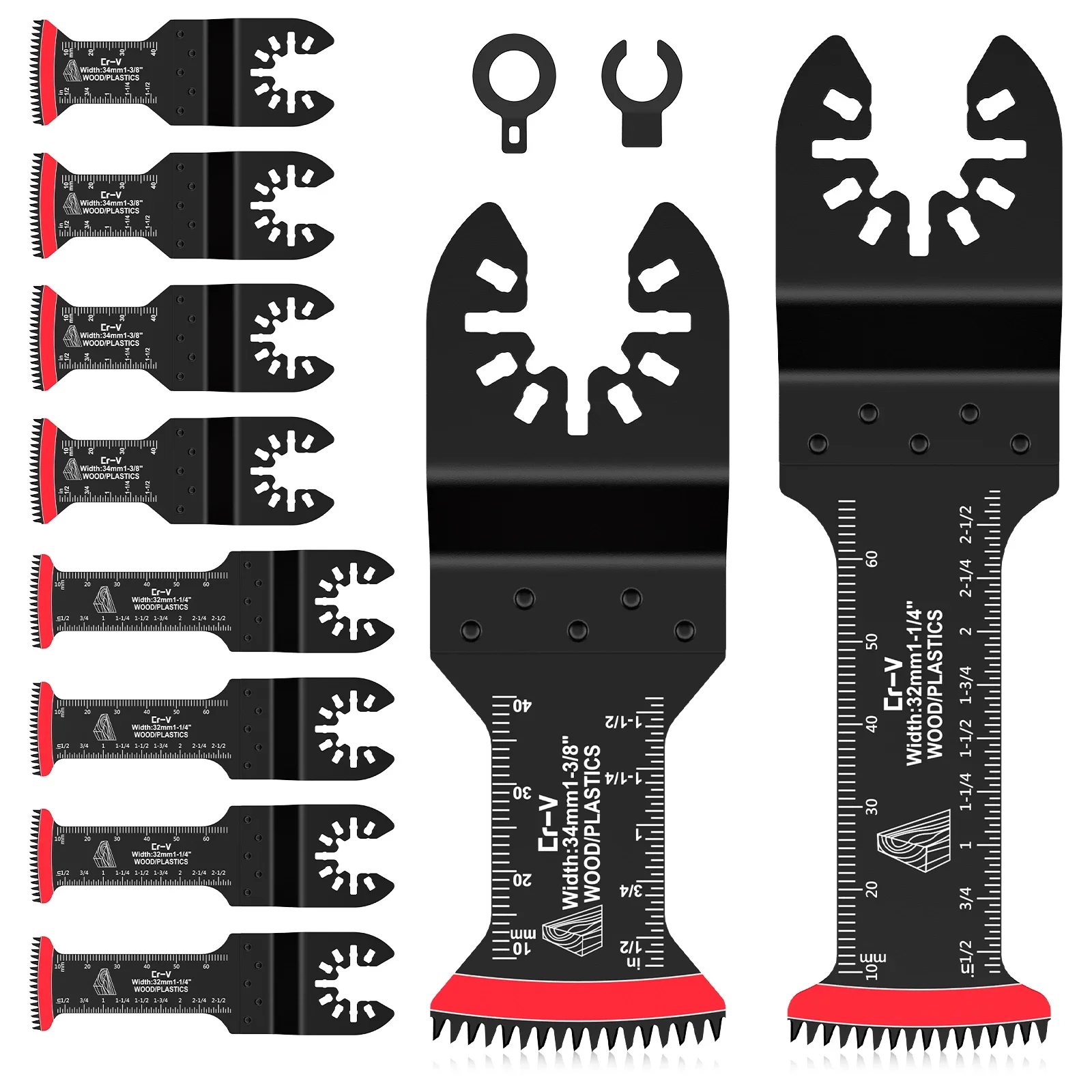 

10Pcs Oscillating Saw Blade Multipurpose Oscillating Cutter Kit Universal Multi Tool Blade Kit for Cutting Wood and Plastic