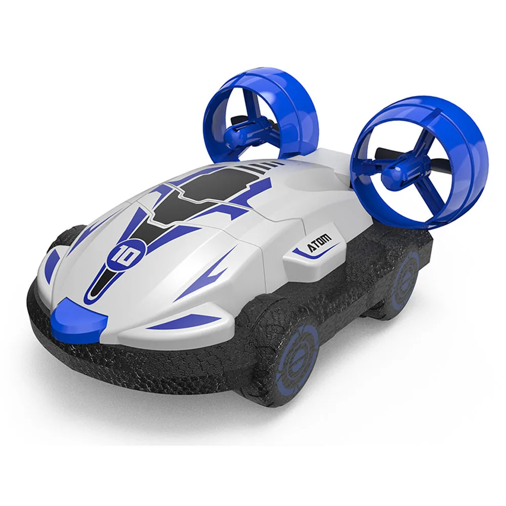 Children\'s Amphibious 2-in-1 Remote Control Hovercraft Fast Drone Boat Drifting Car Twin-turbine Charging Toy Children\'s Gift