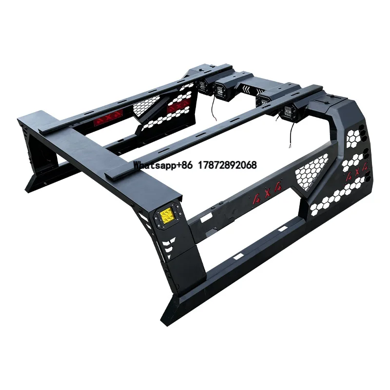 

Universal Manganese Steel Roof Rack 500KG Capacity Adjustable Multi Functional Cage Truck Bed Rack Ladder