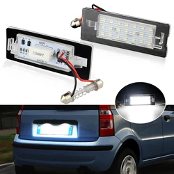 2pcs 12V LED License Number Plate Light Lamp For Fiat Panda Type 169 2003-2012 Fiat Panda 312/319 2012-up Withe Bulb 18-SMD