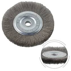 1pc 6inch Wire Brush Wheel Cup Brush Flat Crimped Stainless Steel Wire Wheel Brush For Bench Angle Grinder Rust Removal Tool
