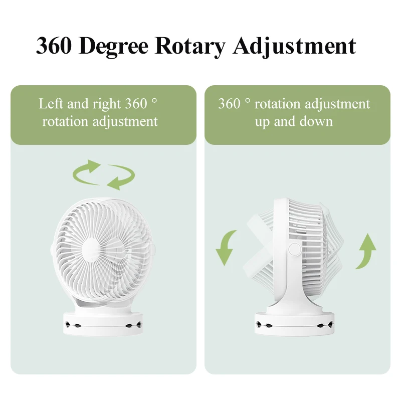 HEBRON 소형 클립형 USB 충전 팬 학생 기숙사 침대 사무실 데스크탑 및 자동차 배터리 구동을 위한 새로운 자동 팬 세트