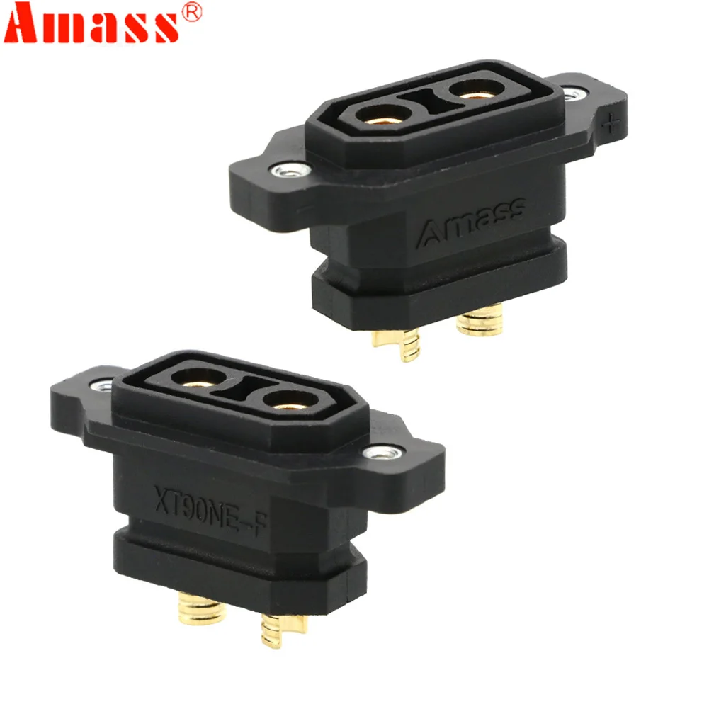 1 / 2 / 5pcs Amass XT90NE-F Battery Connector XT90E Female Plug Gold-plated XT90 Mountable Connector Yellow / Black Socket