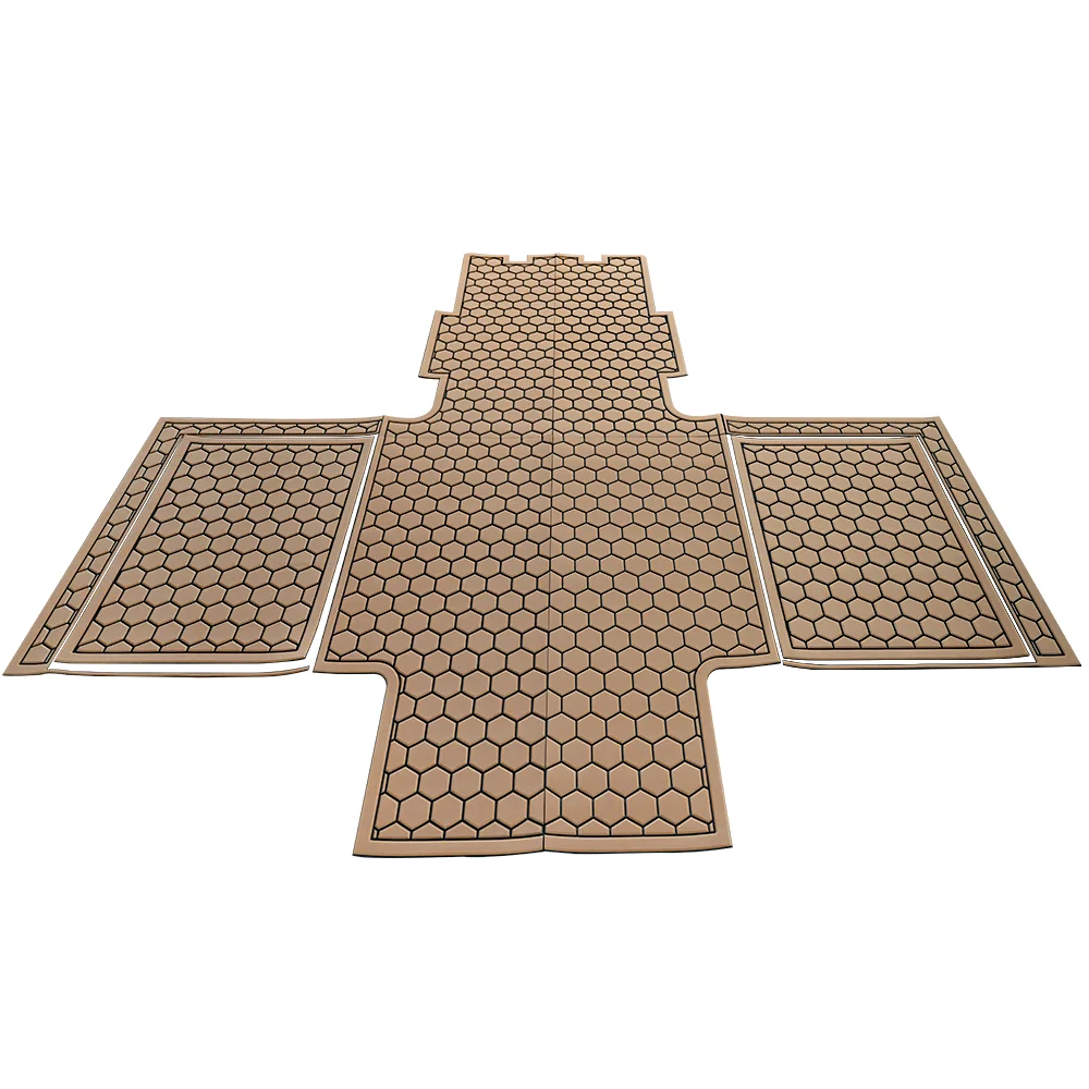 

STLF KT GuoMei Customized Brown and Black Marine Mat Boat Decking Kit Double Layer Waterproof CNC Cutting Made From EVA Material