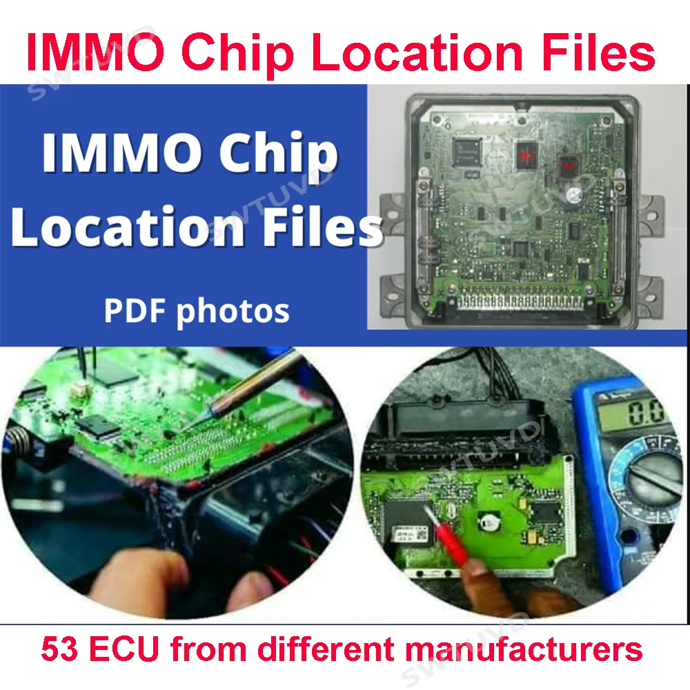 53 ECU IMMO Chip Location Files How to Repair Automotive Module Bonus All Datasheets+Memory Diagrams For ECU Programming