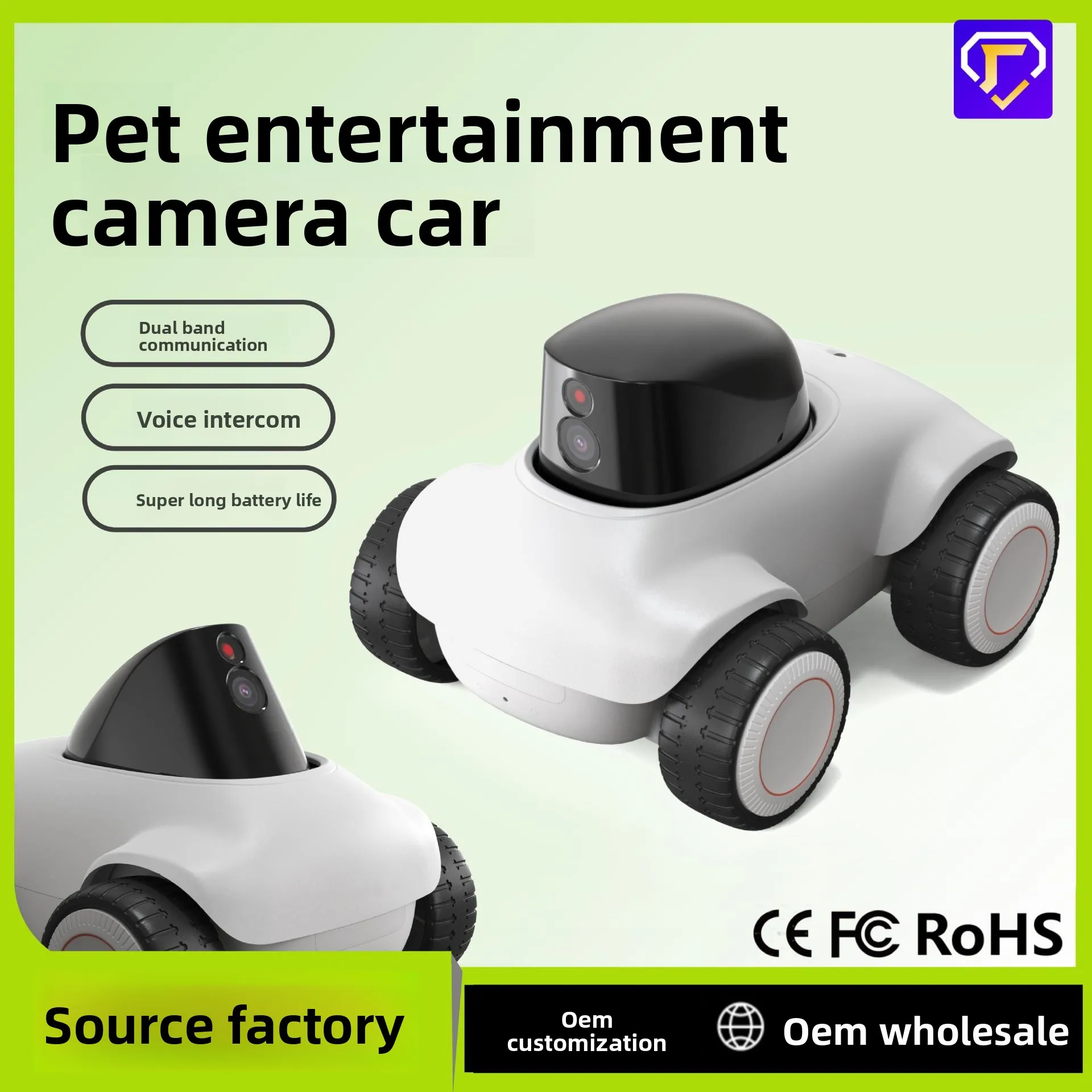 Smart Pet Monitoring    1080P HD WiFi APP Remote Control 30M Night Vision Motion Detection IOS Android Compatible Cat