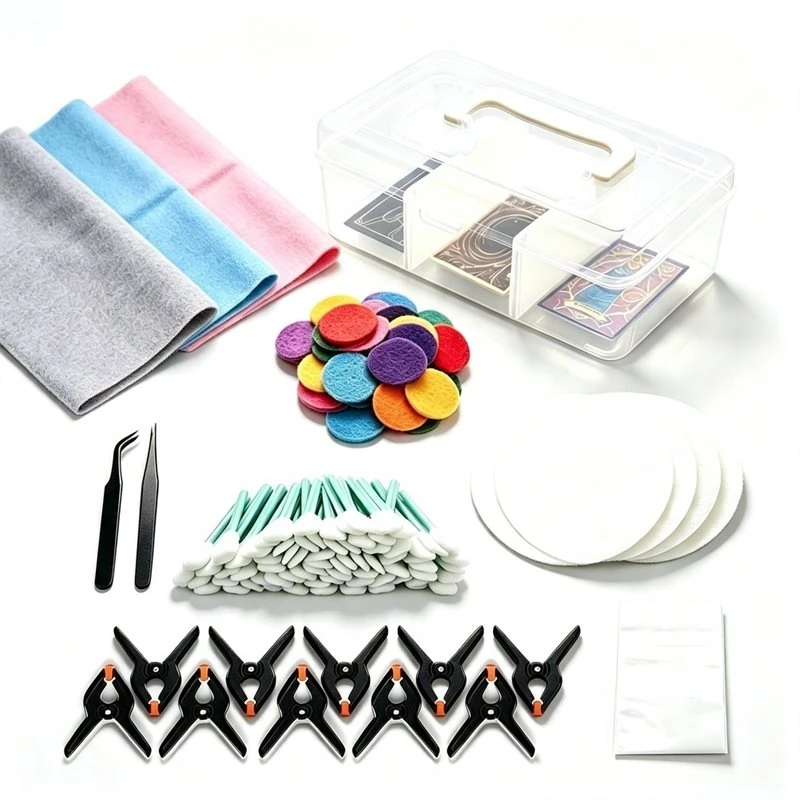 hotb72a-pour-cartes-sportives-et-tcg-fournitures-de-nettoyage-kit-de-nettoyage-pour-cartes-a-collectionner-et-ensemble-d'outils-de-classification-accessoires-d'entretien-des-cartes