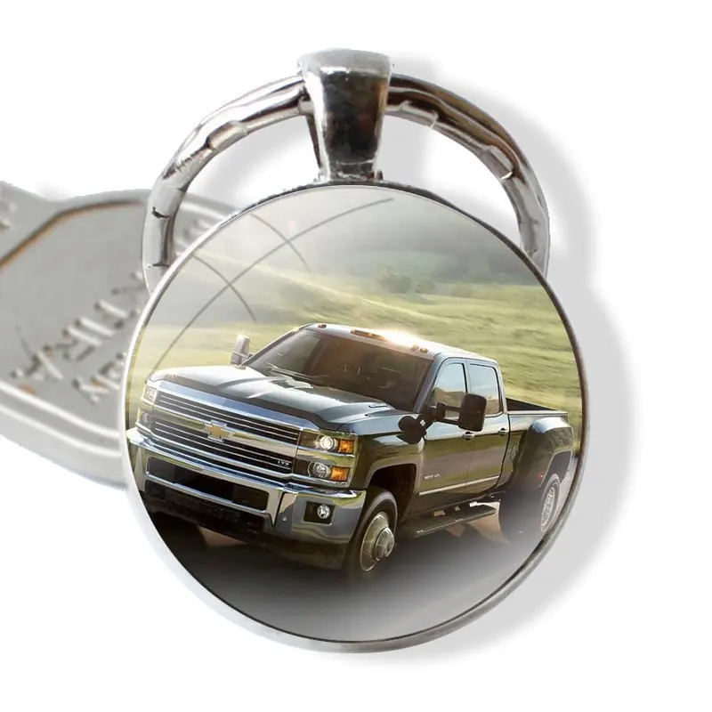 Greatest Trucks Keychain Handmade Glass Cabochon Key Ring Holder Pendant Key Chains