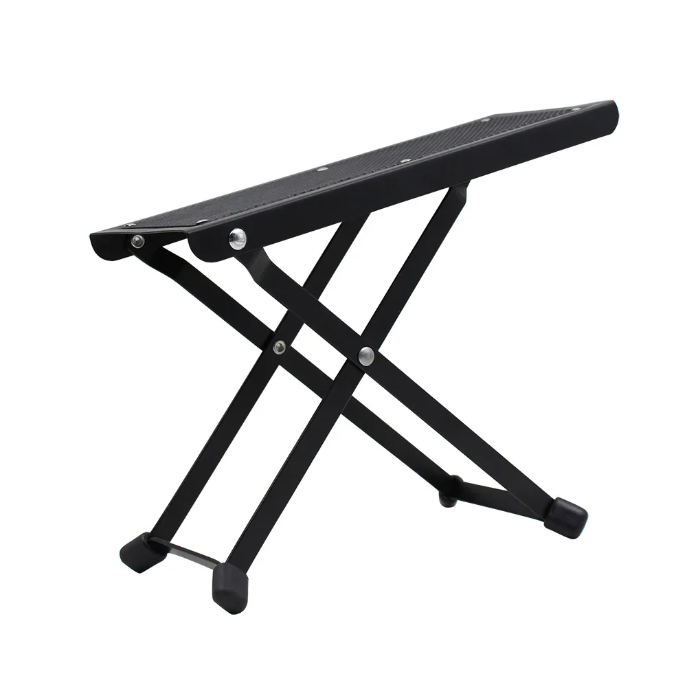 Guitar Footrest Pedal Metal Footboard Non-Slip Pads Height Adjustable Foldable Support Foot Stool Guitar Parts & Accessories