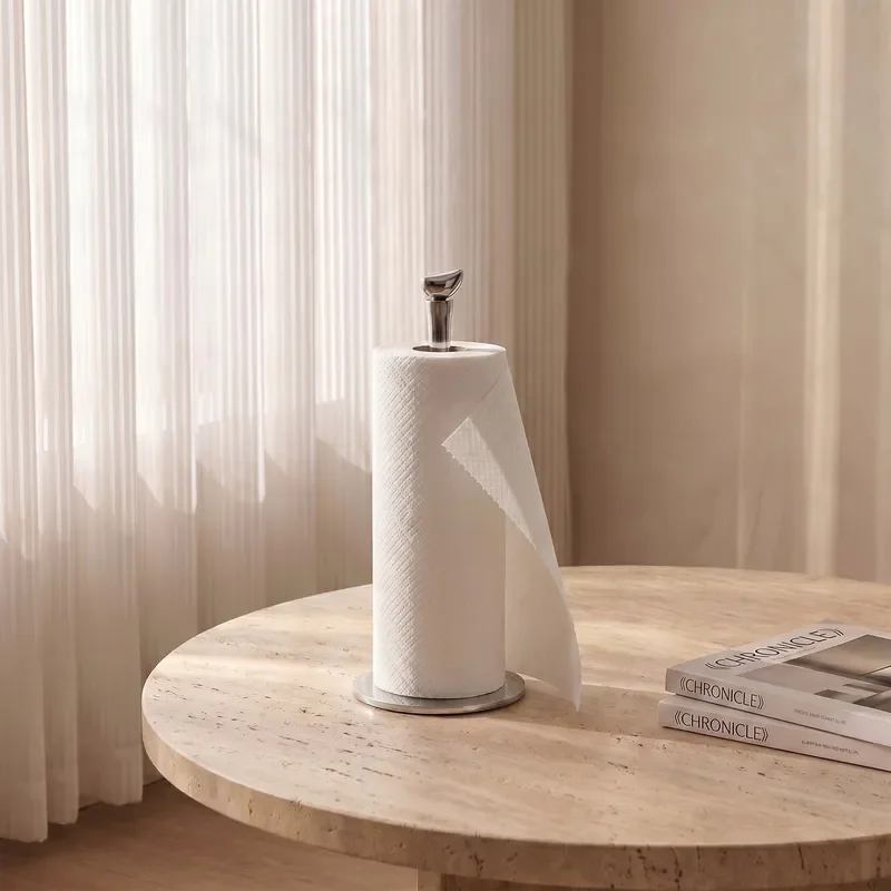 Light luxury mirror stainless steel vertical kitchen tissue rack, creative beast top shape dining table roll paper rack,