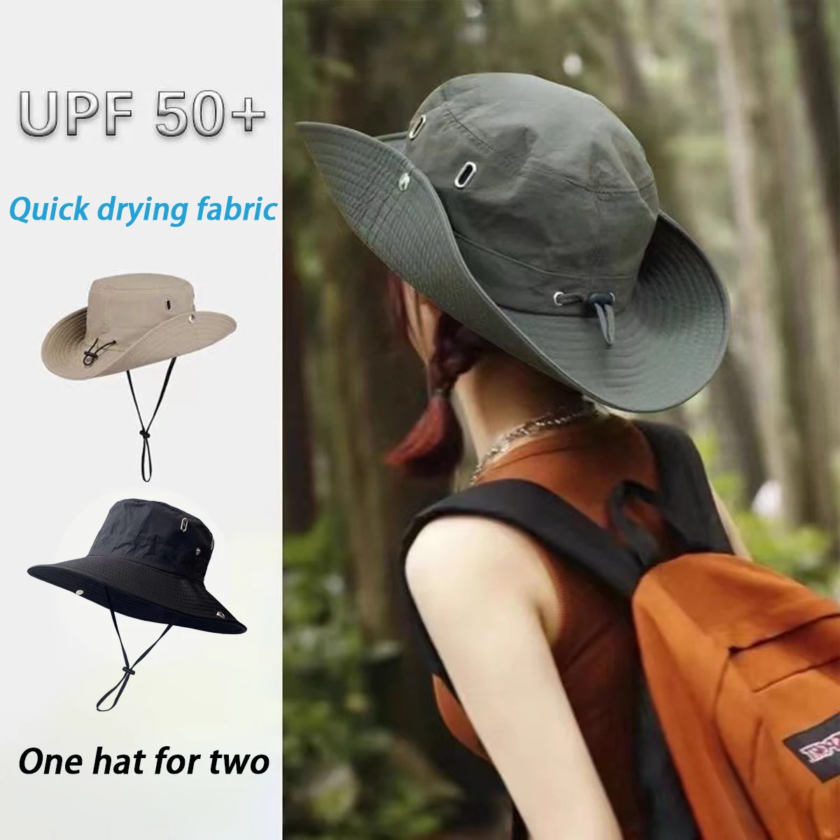 Men's sunshade umbrella, large brim sun hat, cycling, hiking, fishing, outdoor fisherman hat, fashionable for daily use, sun hat