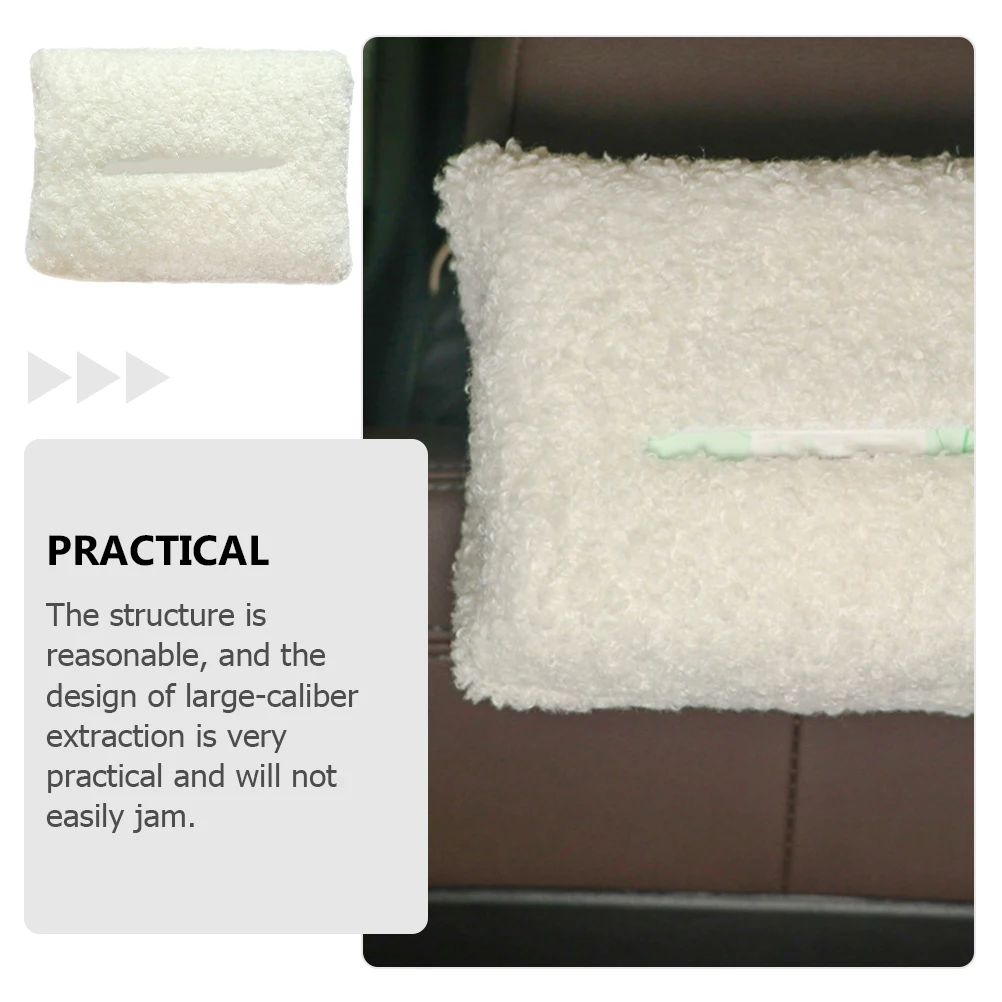 

1pc Seat Mounted Tissue Holder Lamb Wool Napkin Storage Case Gentle Durable Hanging Design Easy Install Large Caliber Practical