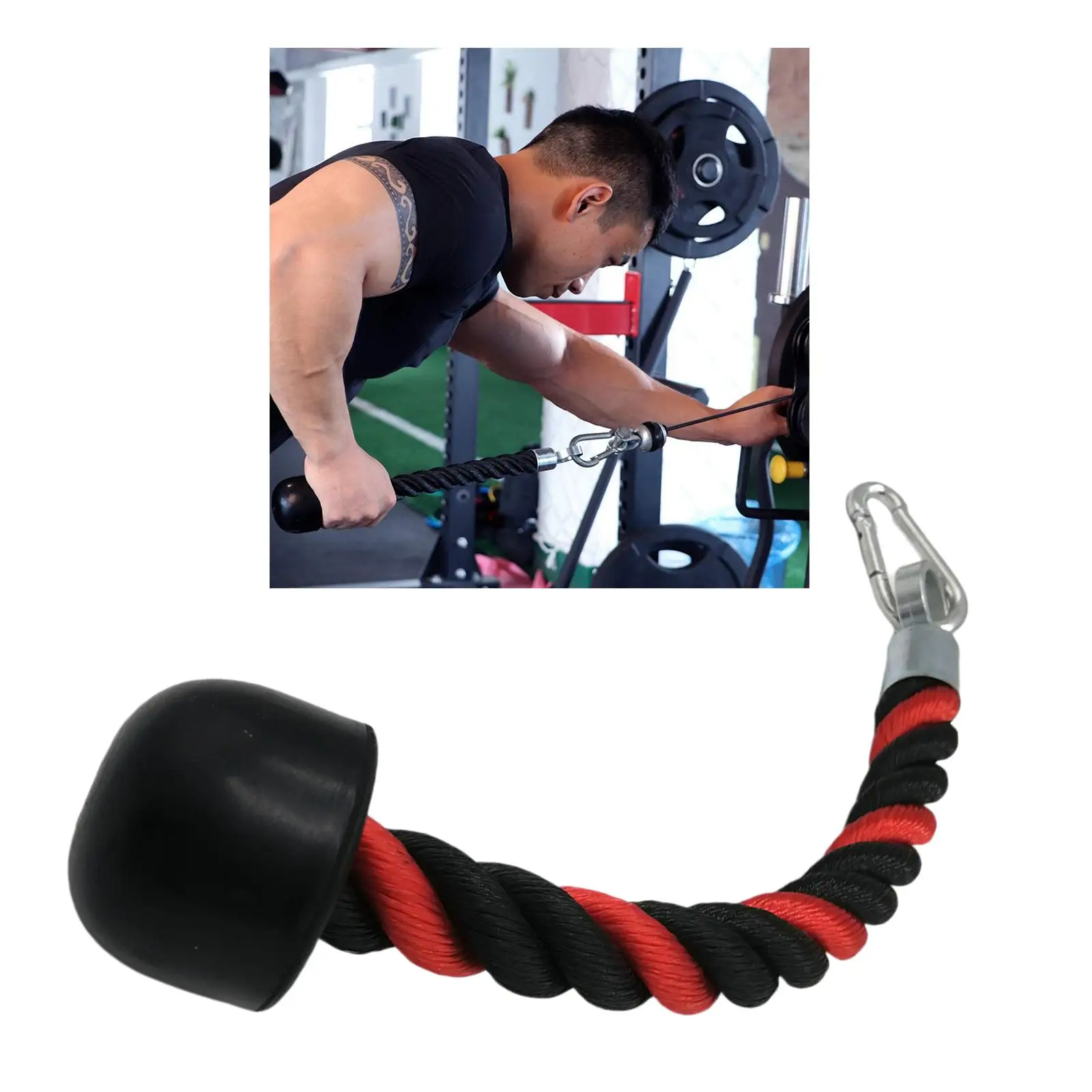 Triceps Rope Single Grip Pulley Cable Attachment Pull Down LAT Handle Accessories Grip Strength Exerciser Back Arm Muscle Builde