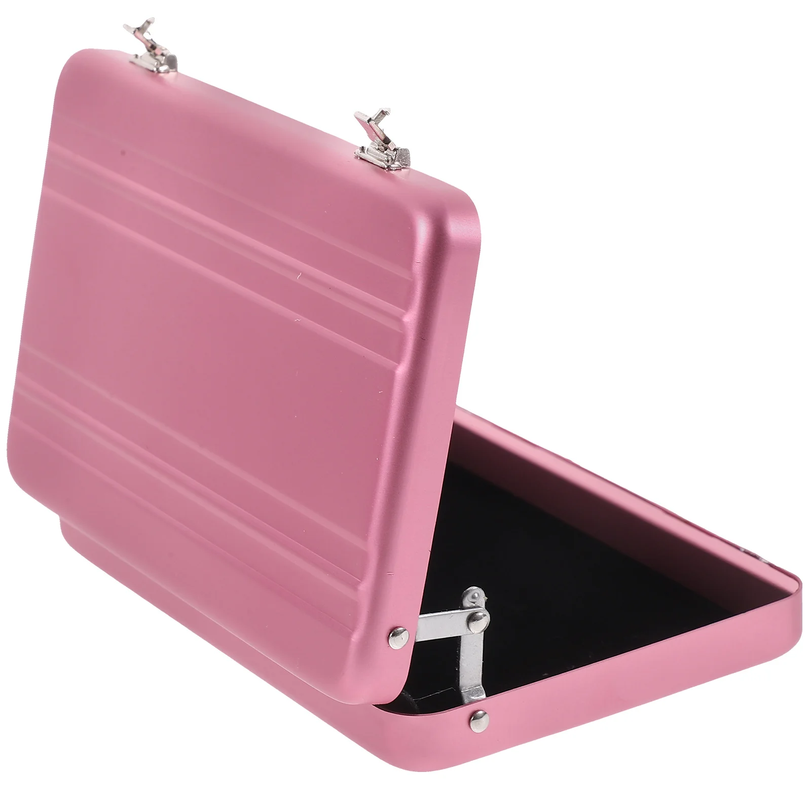 

1pc Metal Business Card Holder Gold Mini Briefcase Design Cards Case Office Supplies Large Capacity Organizer Aluminum Clamshell