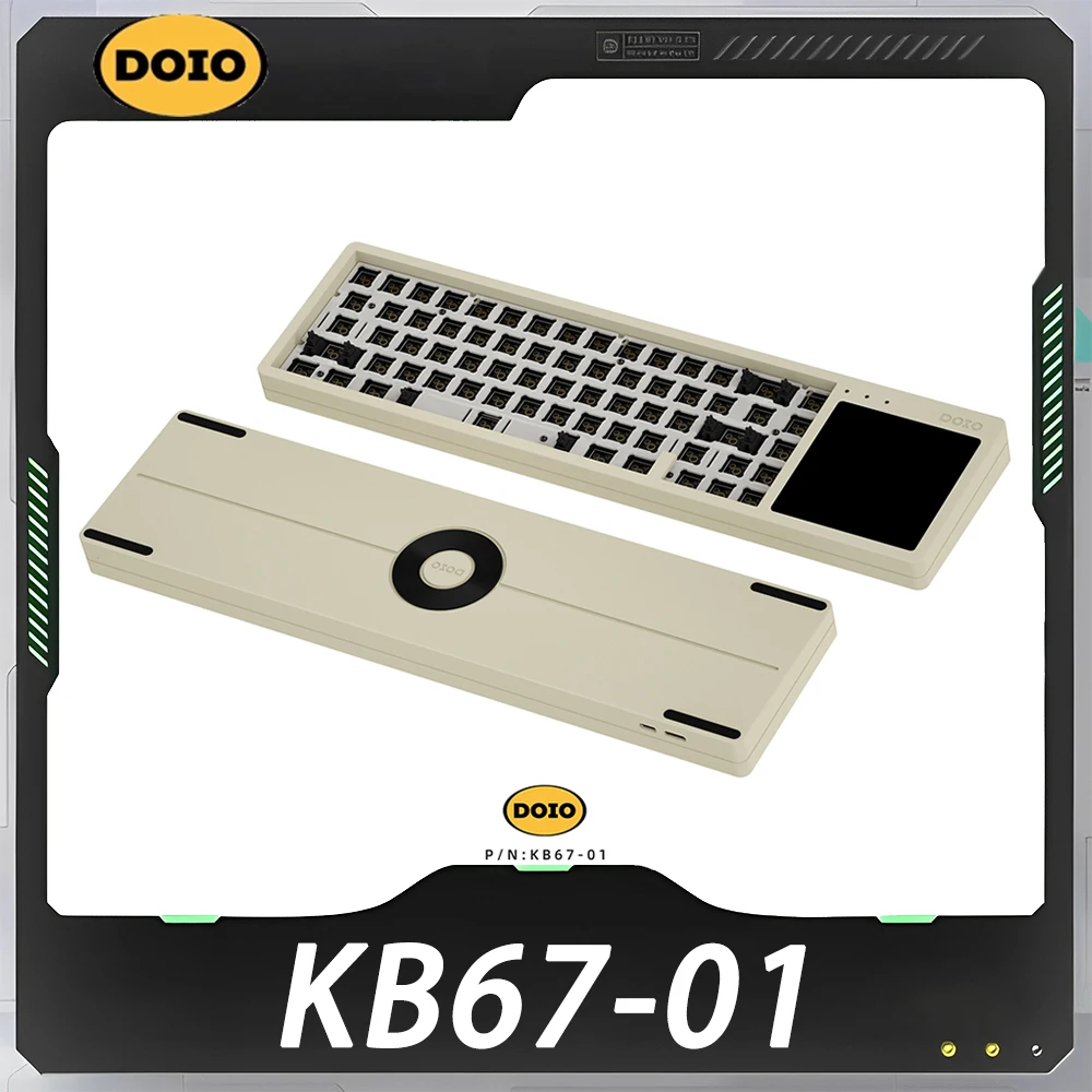 DOIO KB67-01 Mechanical Keyboard Aluminium Alloy TFT Touch Screen Custom Programming Gaming Keyboard VIA Hot Swap RGB Pc Gamer