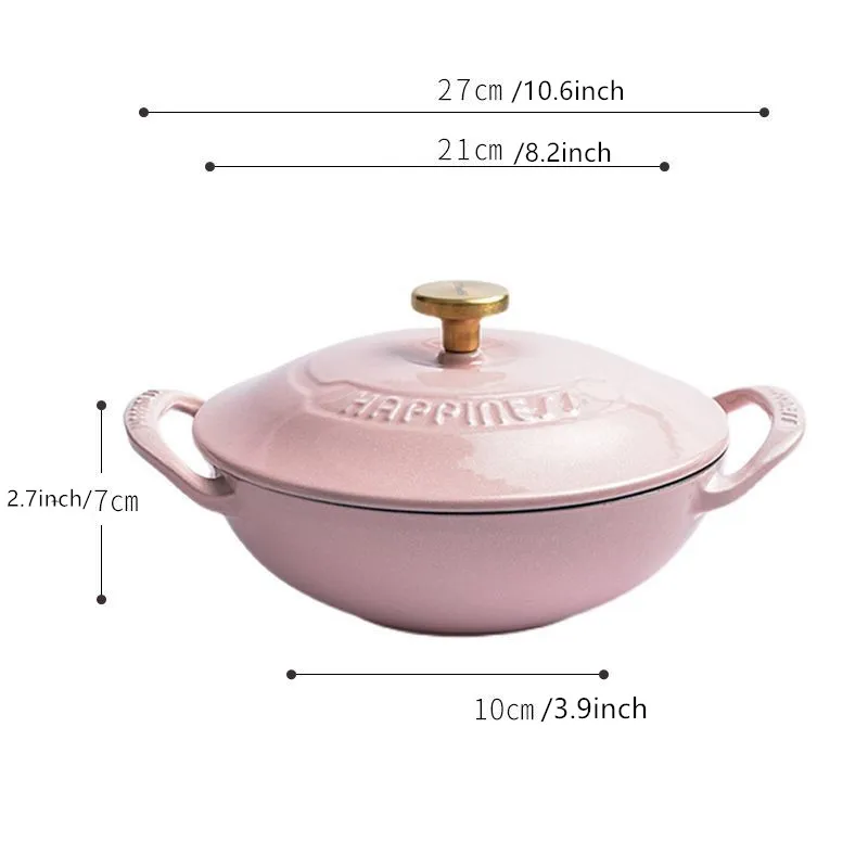 Enameled litého žehlička holandský kamna 21cm seafood stockpot kastrol teflonové smalt hrnec dusit miska pro celý žár zdroj dusit hrnec