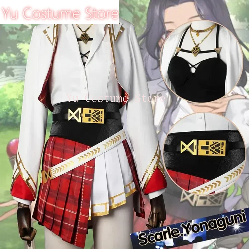 Yu Costume Vtuber EN ILUNA Scarle Yonaguni Game Suit Gorgeous Uniform Cosplay Costume Halloween Party Role Play Outfit