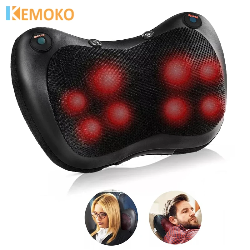

Head Neck Massage Pillow Cervical Shiatsu Massage Neck Back Waist Body Electric Massage Cushion Multifunctional for Car Home