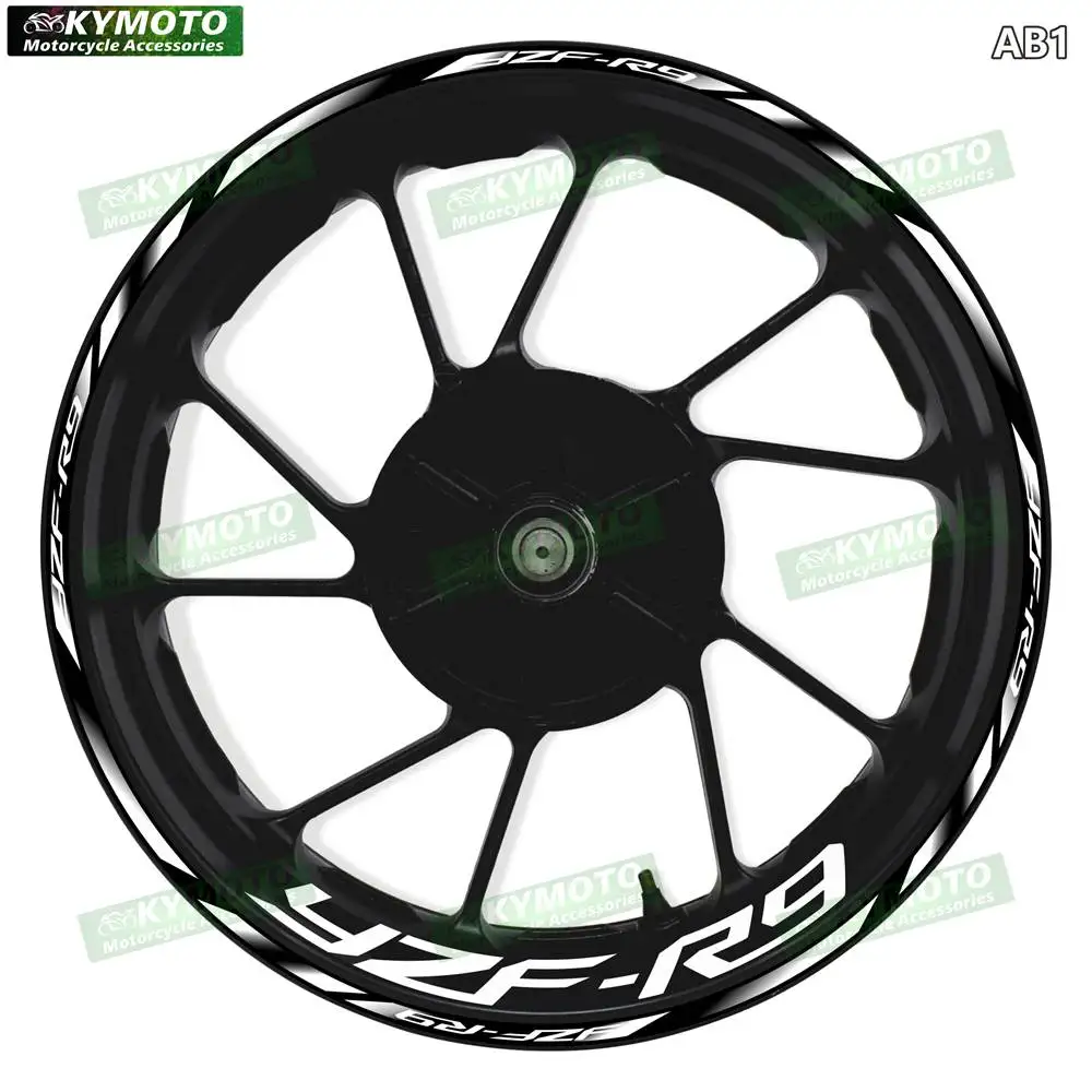 For YZF R9 racing motorcycle accessories 17-inch reflective waterproof wheel rim decals stickers for front and rear wheels