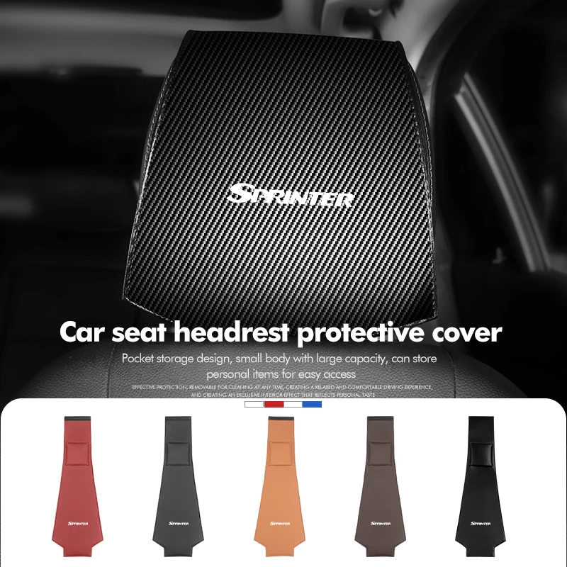 Car Seat Headrest Cover Support Neck Pillow Case Accessories For Benz W124 W203 VITO Sprinter Viano V-Class R-Class Citan