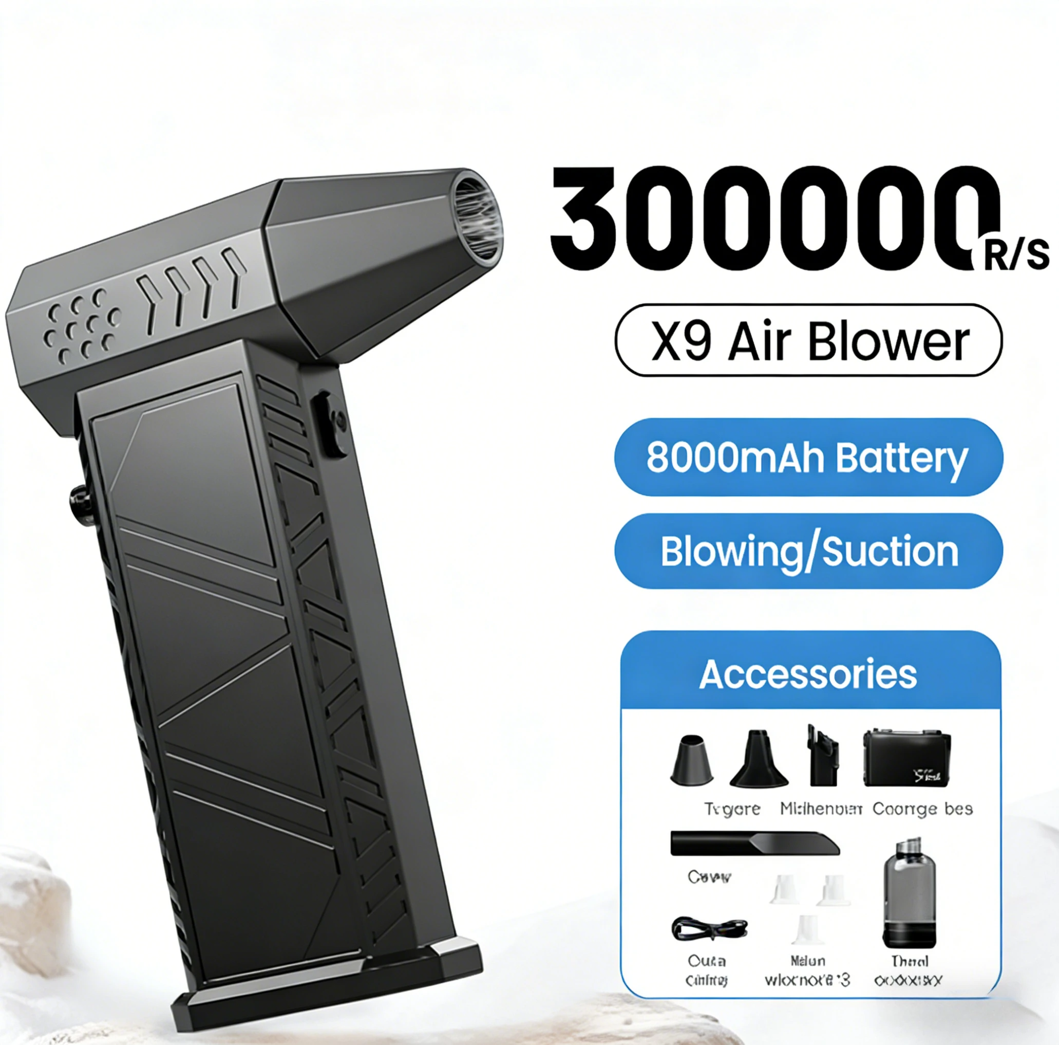 

X9 300000RPM Turbo Jet Blower | 2-in-1 Air Duster & Vacuum Cleaner for PC Car Home