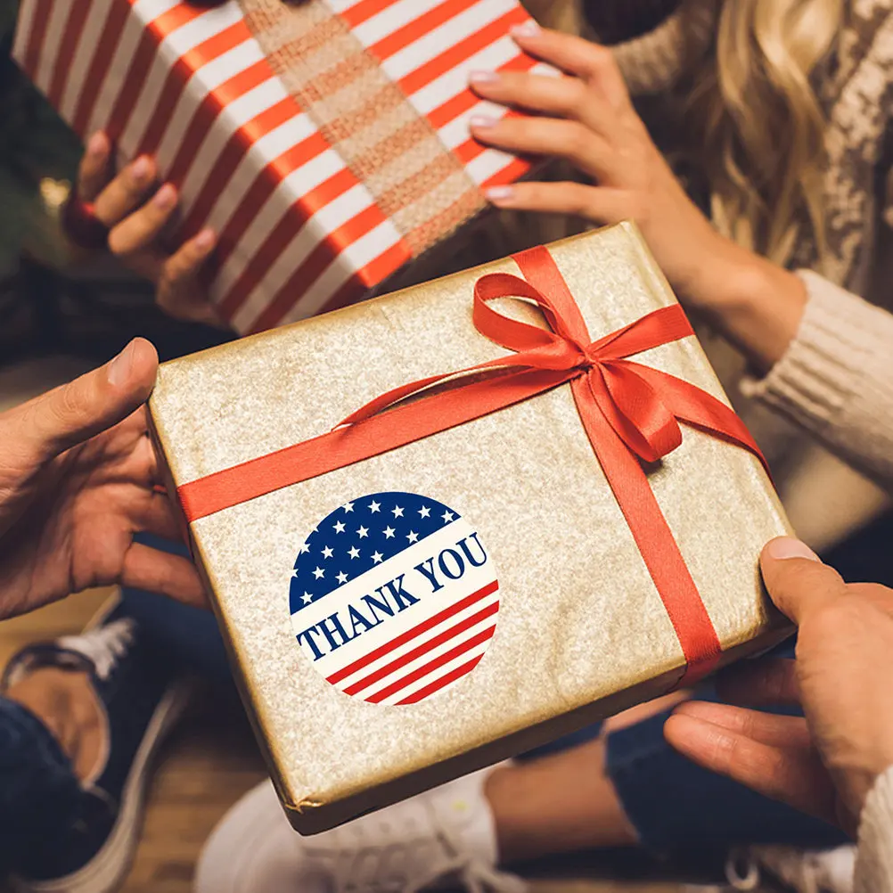 1000Pcs Patriotic Usa Flag Stickers Round Thank You Adhesive Sealing Stickers for 4Th of July Gift Boxes Patriotic Flag Decals - view 6