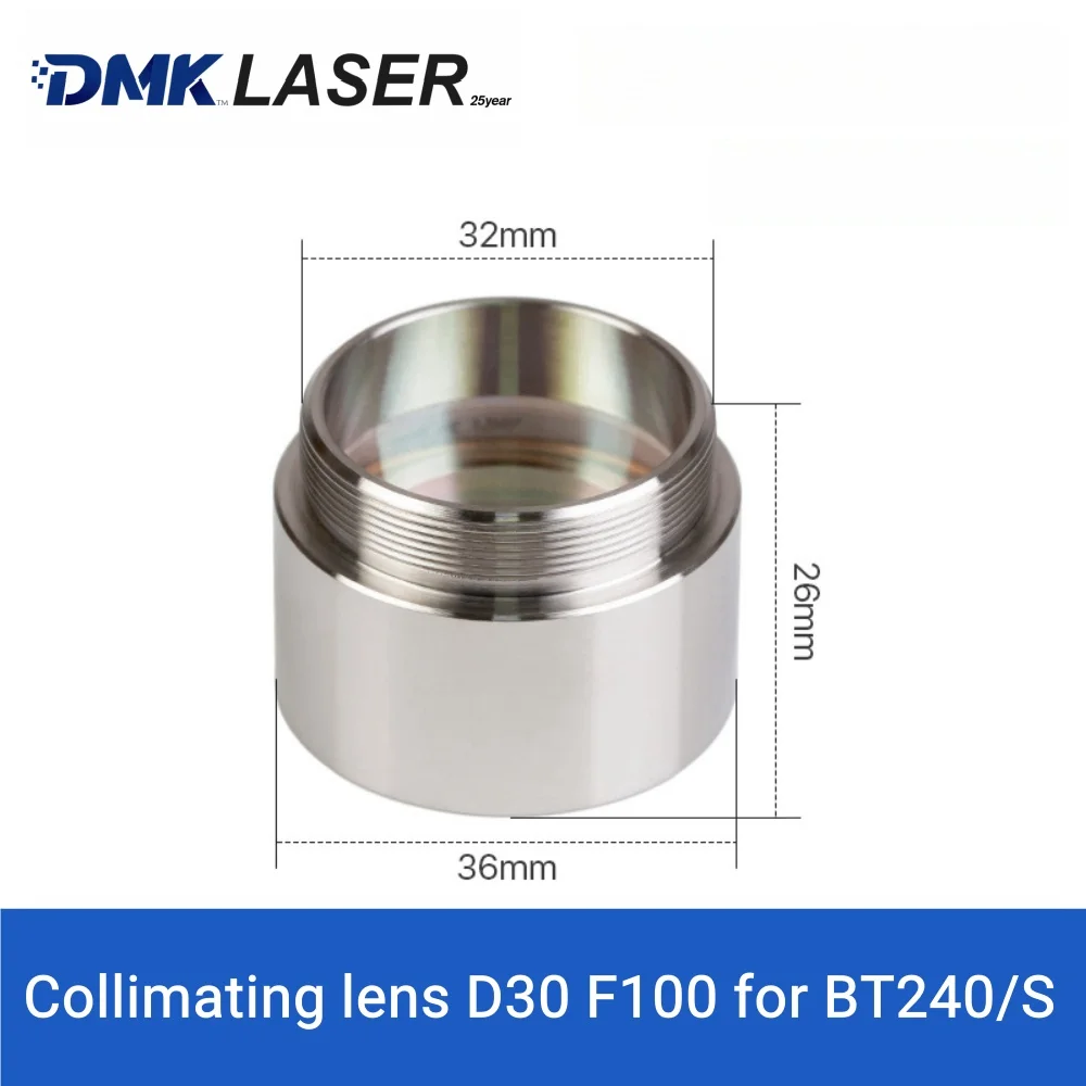 DMK Fiber Laser Focusing Collimator lenes set D30 F100 F125 F150mm with Lens Holder for Raytools Laser Cutting Head BT240 BT240S