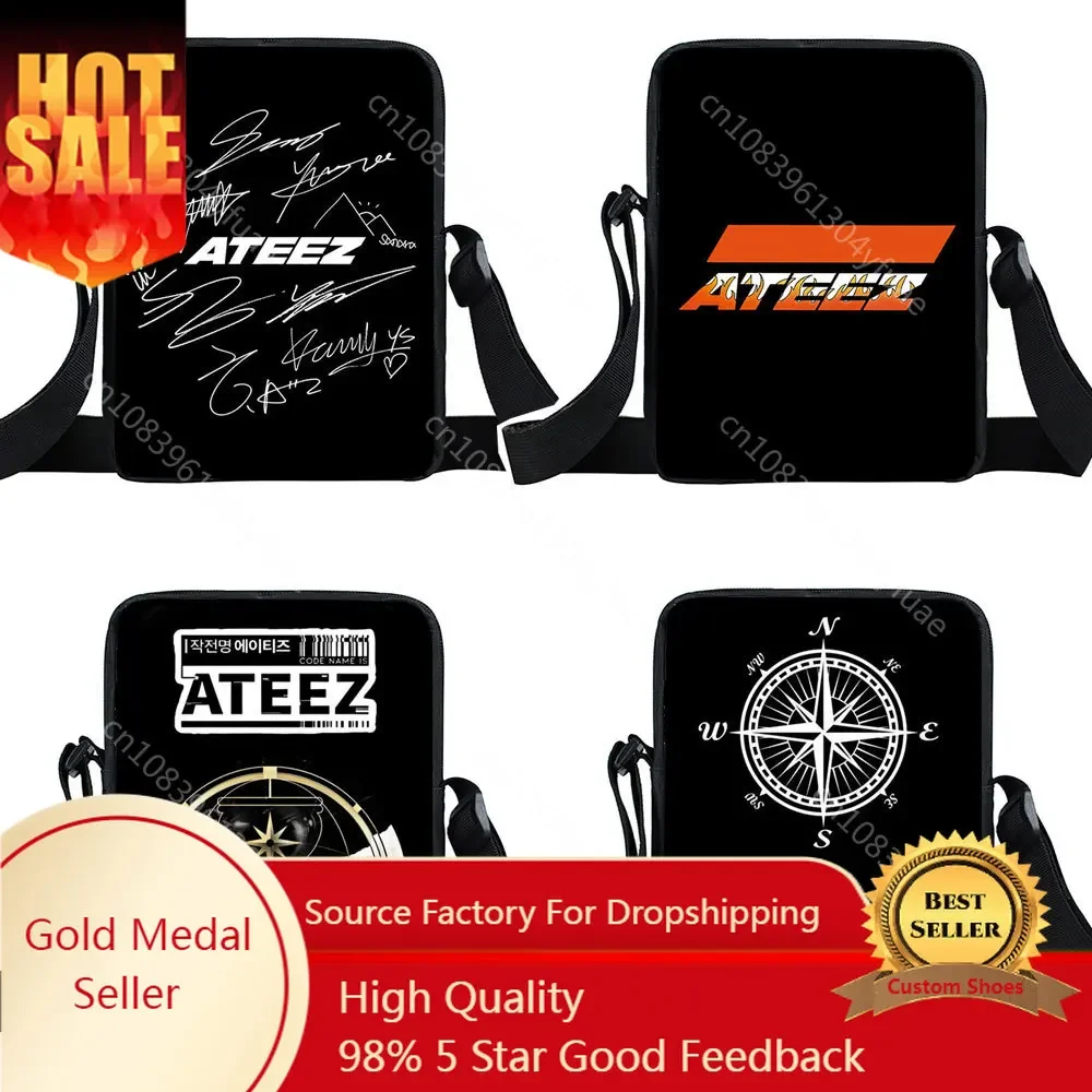 Korean Kpop ATEEZ Print Messenger Bag Fellowship Break The Wall Crossbody Bag Women Handbags Harajuku Small Shoulder Bags