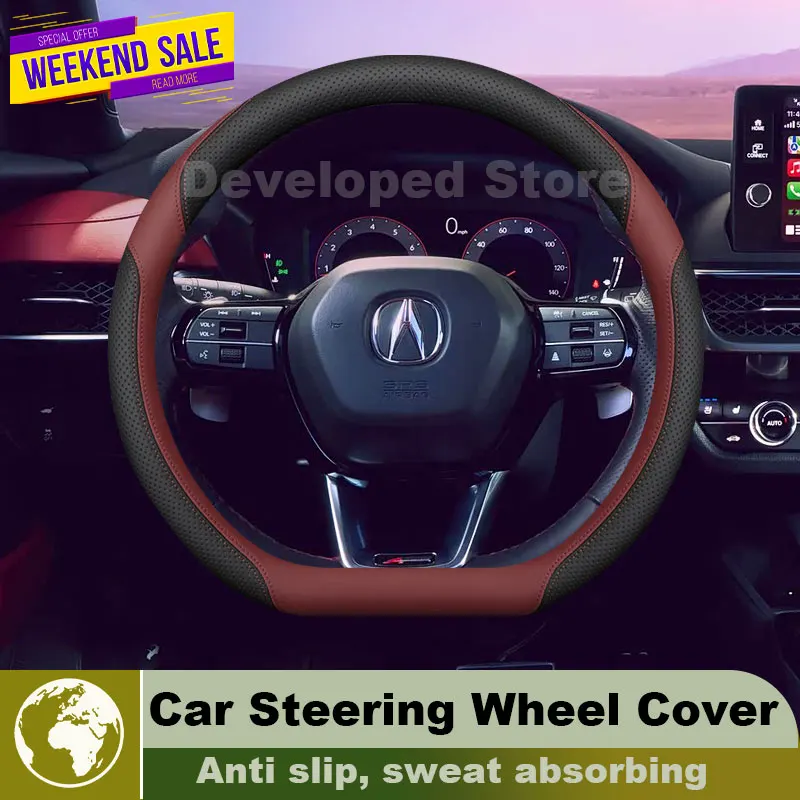 

Leather Car Steering Wheel Cover For New Acura ADX ZDX 2023-2026 Popular Style Auto Steering Wheel Acura ADX 2025 Accessories