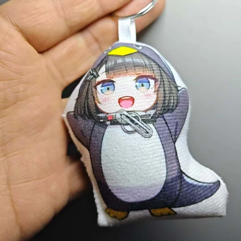 2pcs Set Funny Pressing Can Make Sound Gugugaga Penguin Administrator Plush Toy Game Character Bag Keychain Pendant Plushie Doll view 3