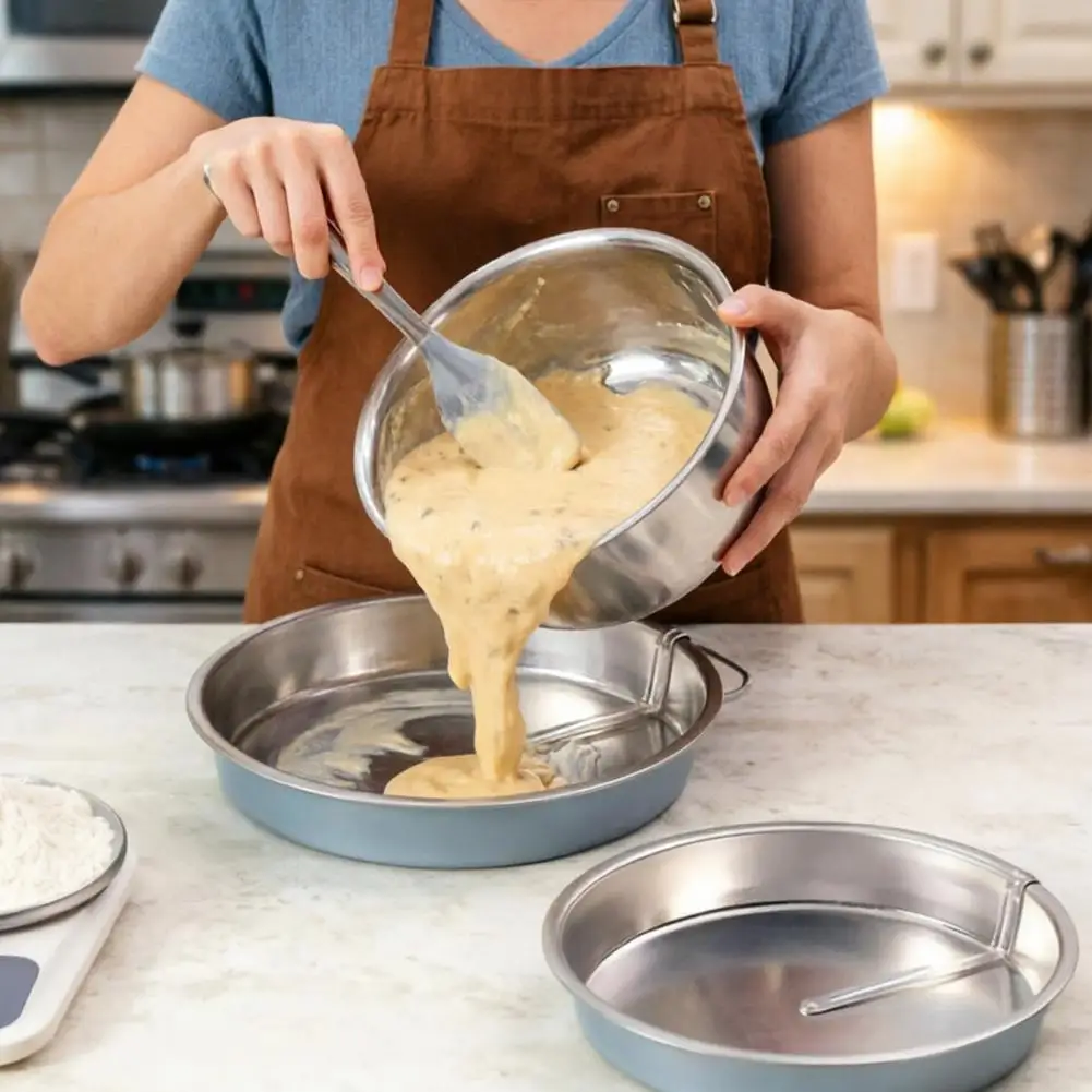 Cake Mold Carbon Steel Baking Pan 9 Inch Round Cake Pan with Swivel Blade Carbon Steel Non-stick Baking Mold Leak-proof Design