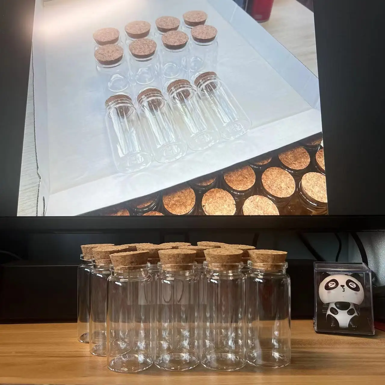 12 قطعة 60 مللي عيد الميلاد الحلوى الزجاج زجاجة الفلين 26x37x80 مللي متر قارورة صغيرة حفلة صغيرة الزجاج الجرار الحاويات DIY بها بنفسك الحرفية تخزين التوابل