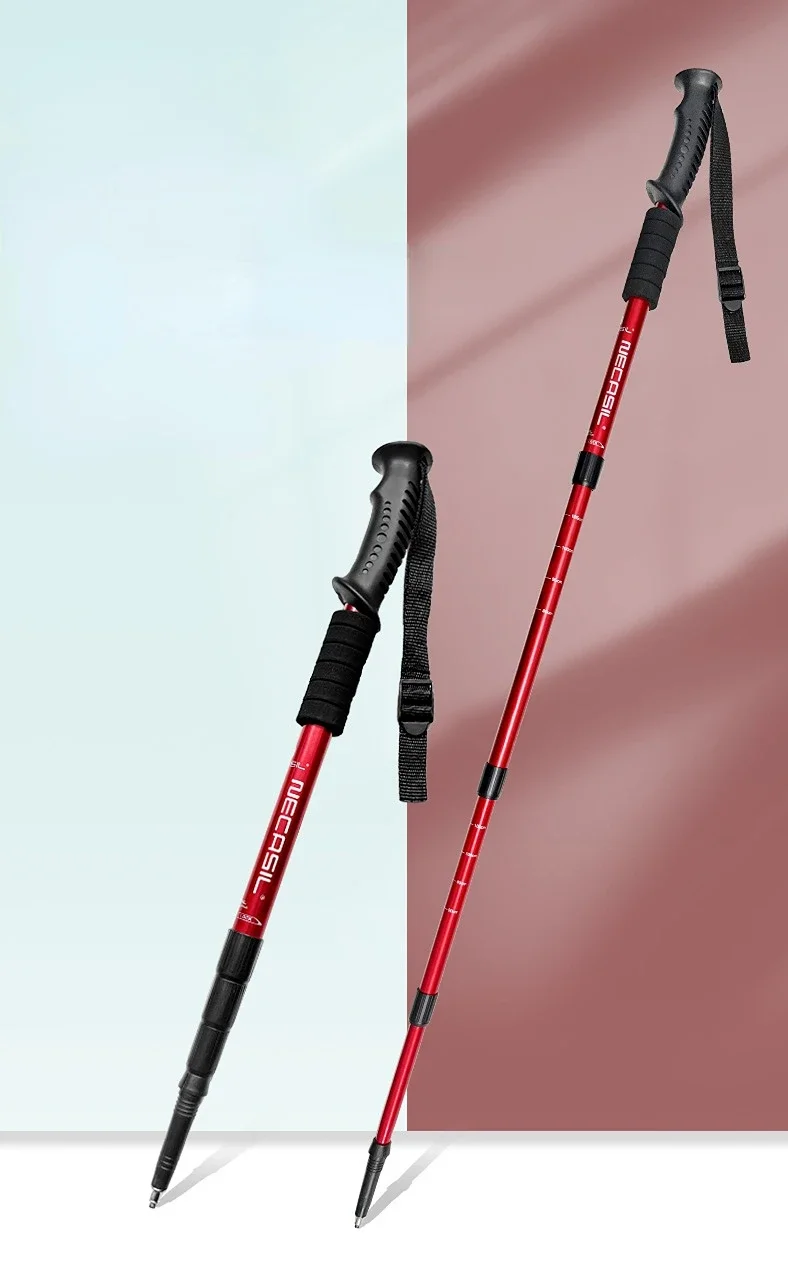 2PCS Einstellbare Ultraleicht Trekkingstöcke Aluminium Legierung Spazierstock Trail Running Wandern Alpenstock Klapp 135cm Tourismus – Detail 3